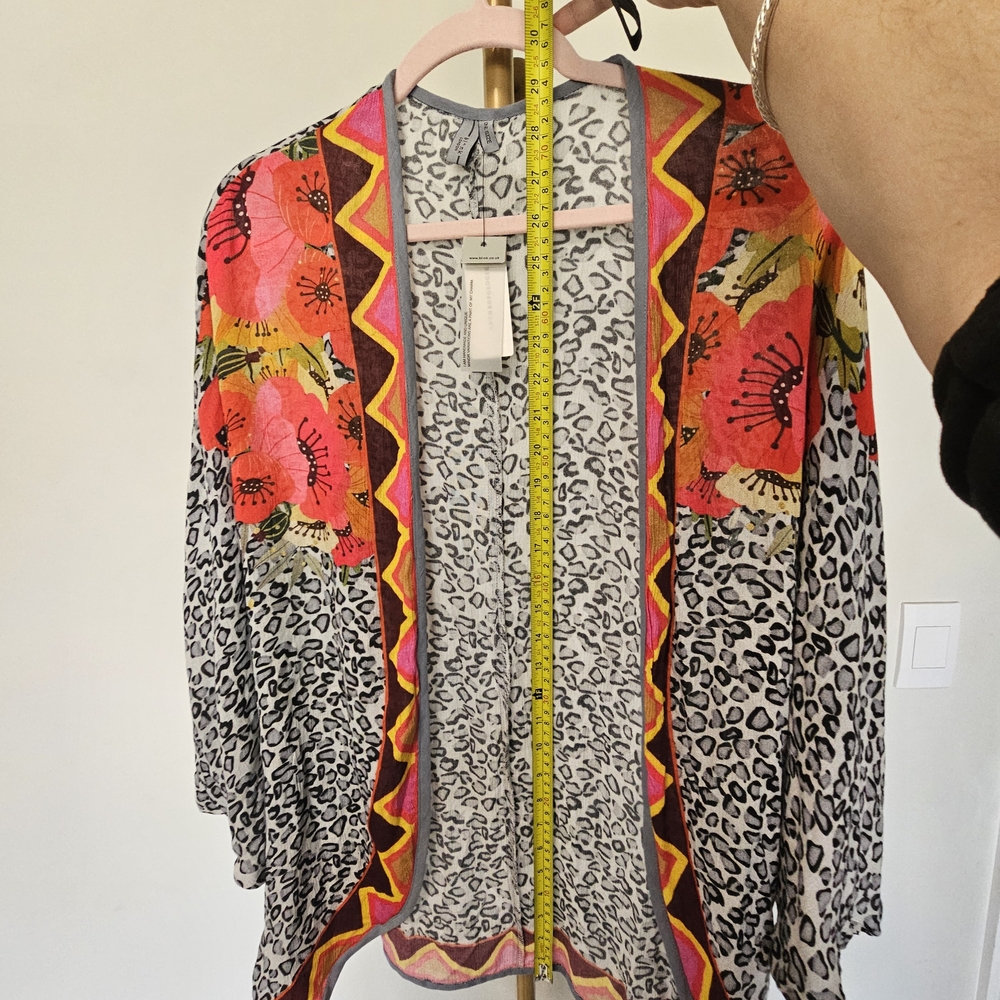 NWT Anthropologie BI^nk London Kimono Floral Animal Print One Size - Picture 7 of 8